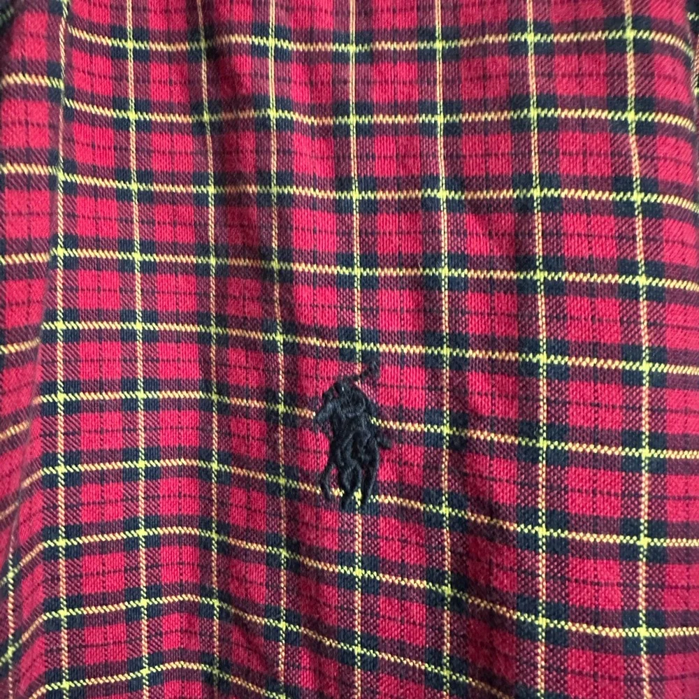 Ralph Lauren Vintage Boys Large 16/18 Red black‎ yellow plaid button down cotton